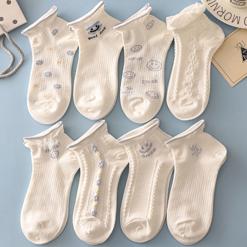 Vớ Cổ Thấp Phối Lưới Mỏng Thoáng Khí Phong Cách Nhật Bản Dễ Thương Thời Trang Mùa Hè Cho Nữ