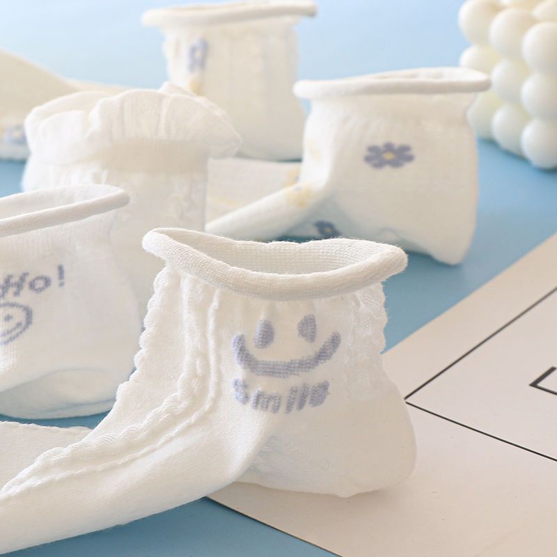 Vớ Cổ Thấp Phối Lưới Mỏng Thoáng Khí Phong Cách Nhật Bản Dễ Thương Thời Trang Mùa Hè Cho Nữ