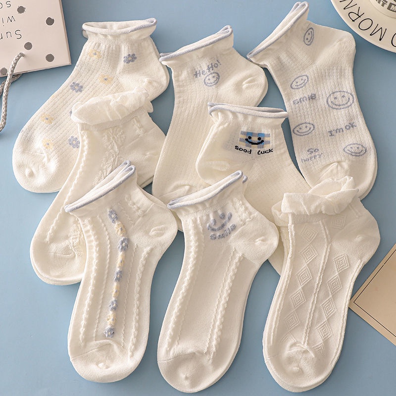 Vớ Cổ Thấp Phối Lưới Mỏng Thoáng Khí Phong Cách Nhật Bản Dễ Thương Thời Trang Mùa Hè Cho Nữ