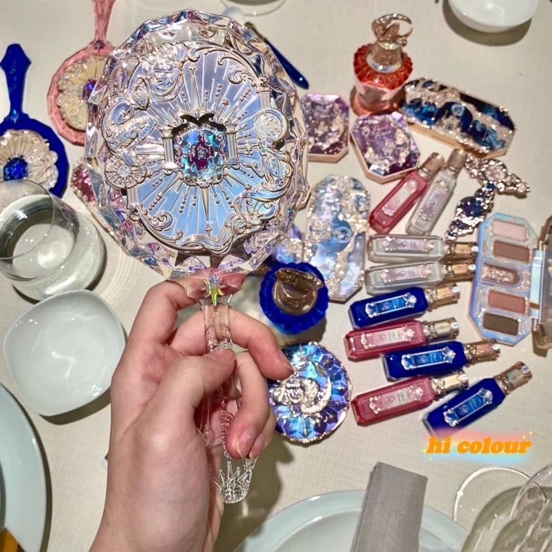 Gương cầm tay Flower Knows - sẵn xanh nhạt mermaid, trân châu