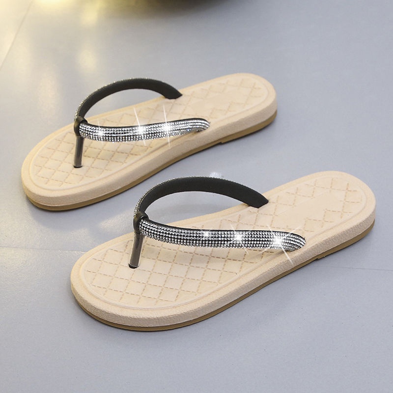 Dép Xỏ Ngón Đế Mềm Đính Đá Thời Trang Mùa Hè Dành Cho Nữ
