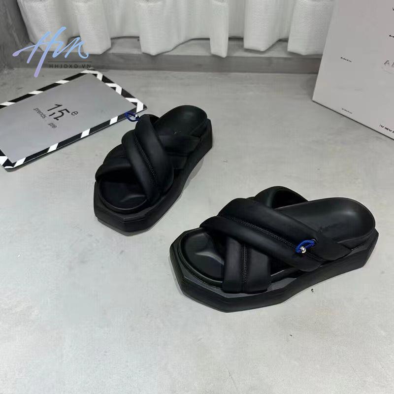 Dép Lê Quai Chéo Bằng Da Mềm Đế Dày Hở Ngón Thời Trang Mùa Hè 2023