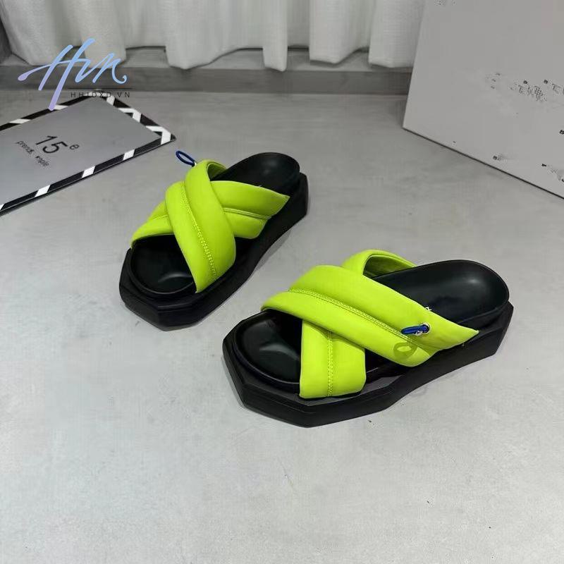 Dép Lê Quai Chéo Bằng Da Mềm Đế Dày Hở Ngón Thời Trang Mùa Hè 2023