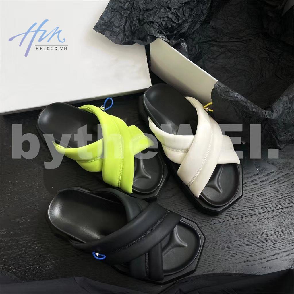 Dép Lê Quai Chéo Bằng Da Mềm Đế Dày Hở Ngón Thời Trang Mùa Hè 2023