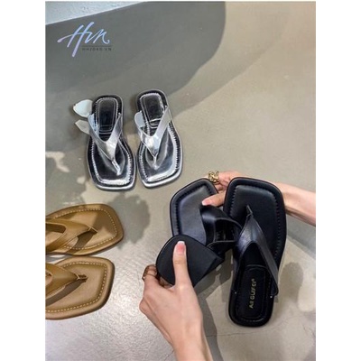 Dép Xỏ Ngón Đế Bằng Mũi Vuông Phong Cách Âu Mỹ Thời Trang Mùa Hè 2023 Mới Quyến Rũ Cho Nữ