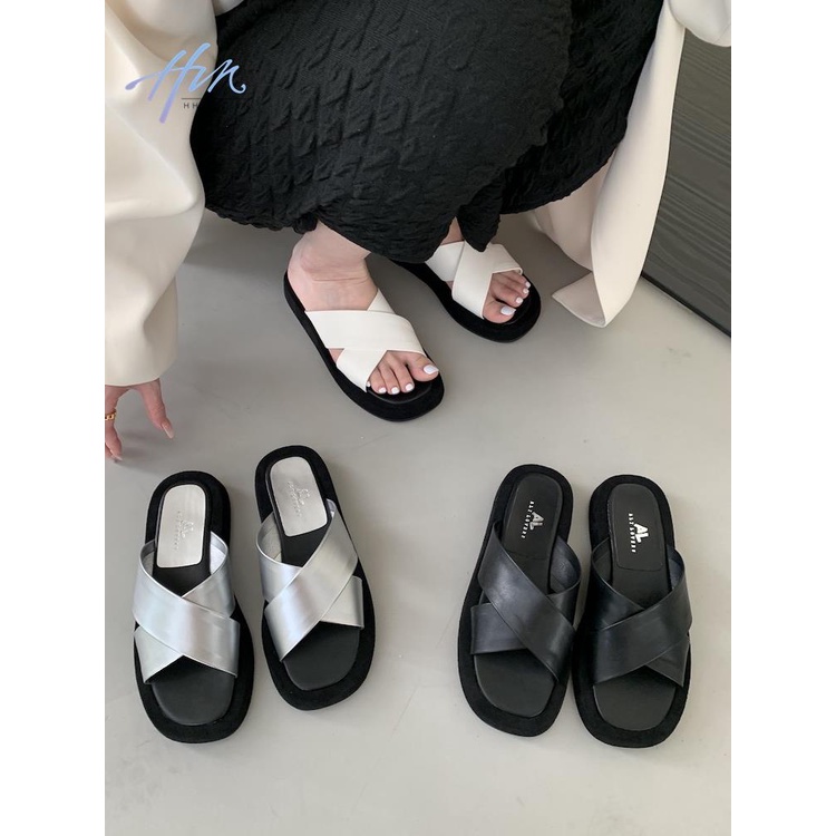 Giày Sandal Đế Dày Quai Chéo Chống Trượt Thời Trang Mùa Hè Hàn Quốc Dành Cho Nữ