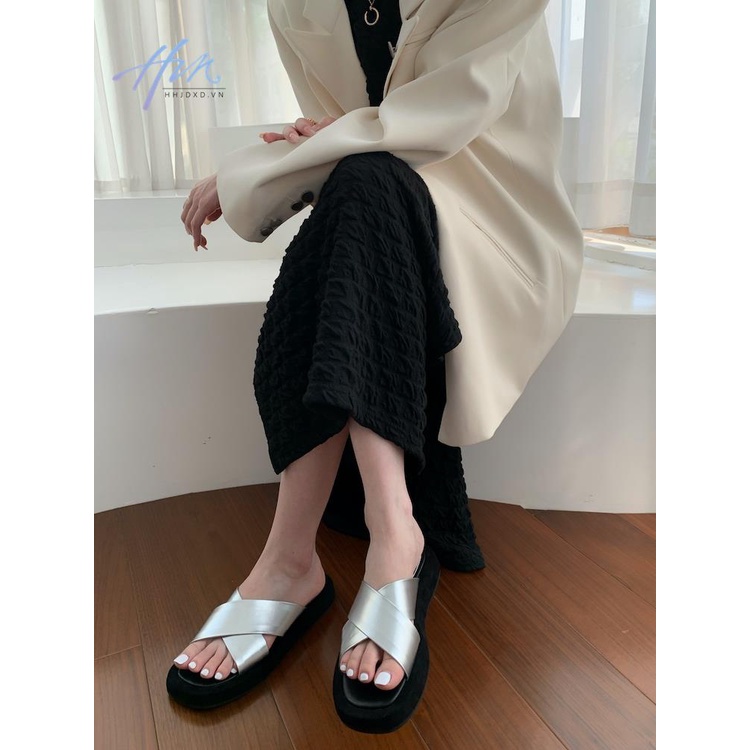 Giày Sandal Đế Dày Quai Chéo Chống Trượt Thời Trang Mùa Hè Hàn Quốc Dành Cho Nữ