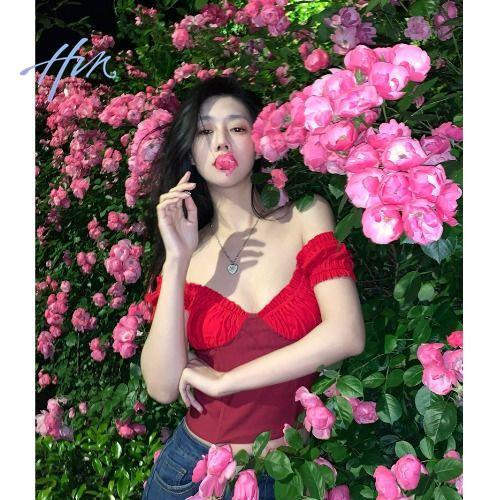 Áo Thun Ngắn Xếp Ly Cổ Chữ V Thời Trang Mùa Hè 2023 Phong Cách Mới Quyến Rũ Cho Nữ