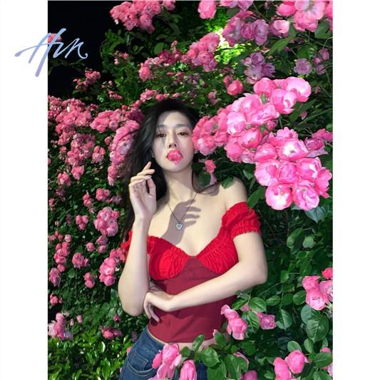 Áo Thun Ngắn Xếp Ly Cổ Chữ V Thời Trang Mùa Hè 2023 Phong Cách Mới Quyến Rũ Cho Nữ