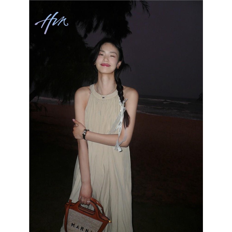 Đầm Dài Hai Dây Dáng Rộng Màu Đen Thời Trang Mùa Hè Xinh Xắn Cho Nữ