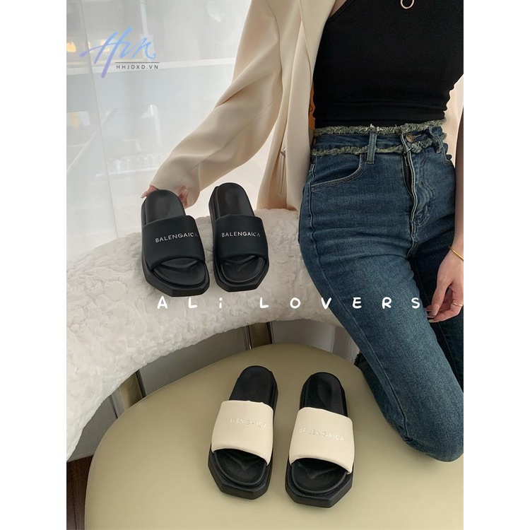 Dép Sandal Đế Phẳng Dày Dặn Mũi Vuông Quai Ngang Vải Cotton Mềm Thời Trang Mùa Hè 2023 Phong Cách Hàn Quốc Cho Nữ