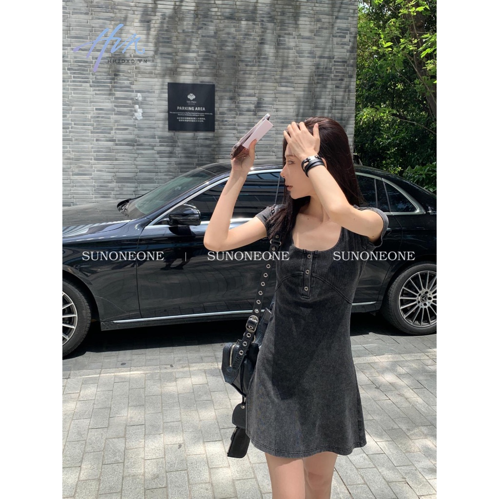 Đầm Chữ a Tay Ngắn Cổ Vuông Ôm Eo Thời Trang Mùa Hè Hàng Mới Dành Cho Bạn Nữ