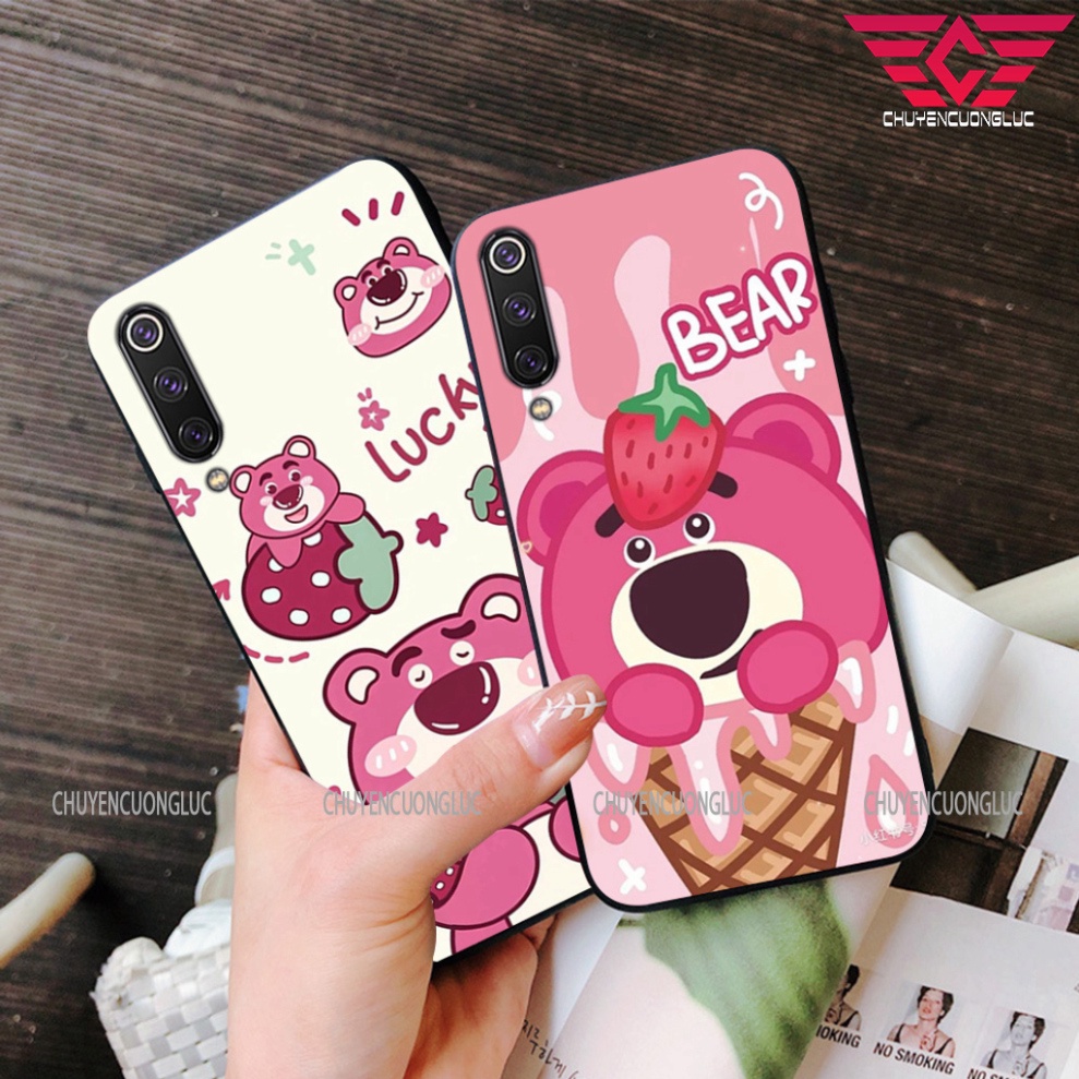 Ốp lưng Gấu dâu Xiaomi Mi 9/ Mi9 SE/ Mi 9t cực đẹp 2023