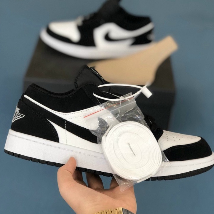 Giày_ Jordan Panda Cổ Thấp,JD 1 Low Bản Đen Trắng Cực Hot Đủ Size Nam Nữ + Bill Box