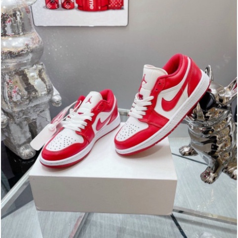Giày JD Đỏ Cổ Thấp Sneaker, Giày JỎDAN 1 Low Đỏ Trắng Thời Trang Hàng Đẹp Full Box Bill