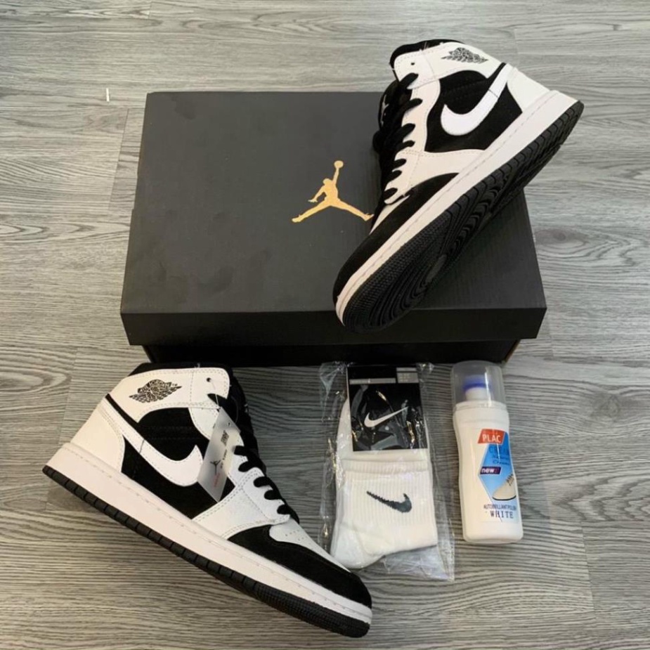 Giày thể thao sneaker JD Trắng Đen cổ Cao hight full size nam nữ da bò đôt không cháy, mẫu mã phù hợp full bill box | BigBuy360 - bigbuy360.vn