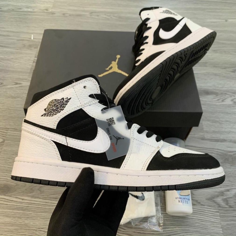 Giày thể thao sneaker JD Trắng Đen cổ Cao hight full size nam nữ da bò đôt không cháy, mẫu mã phù hợp full bill box | BigBuy360 - bigbuy360.vn