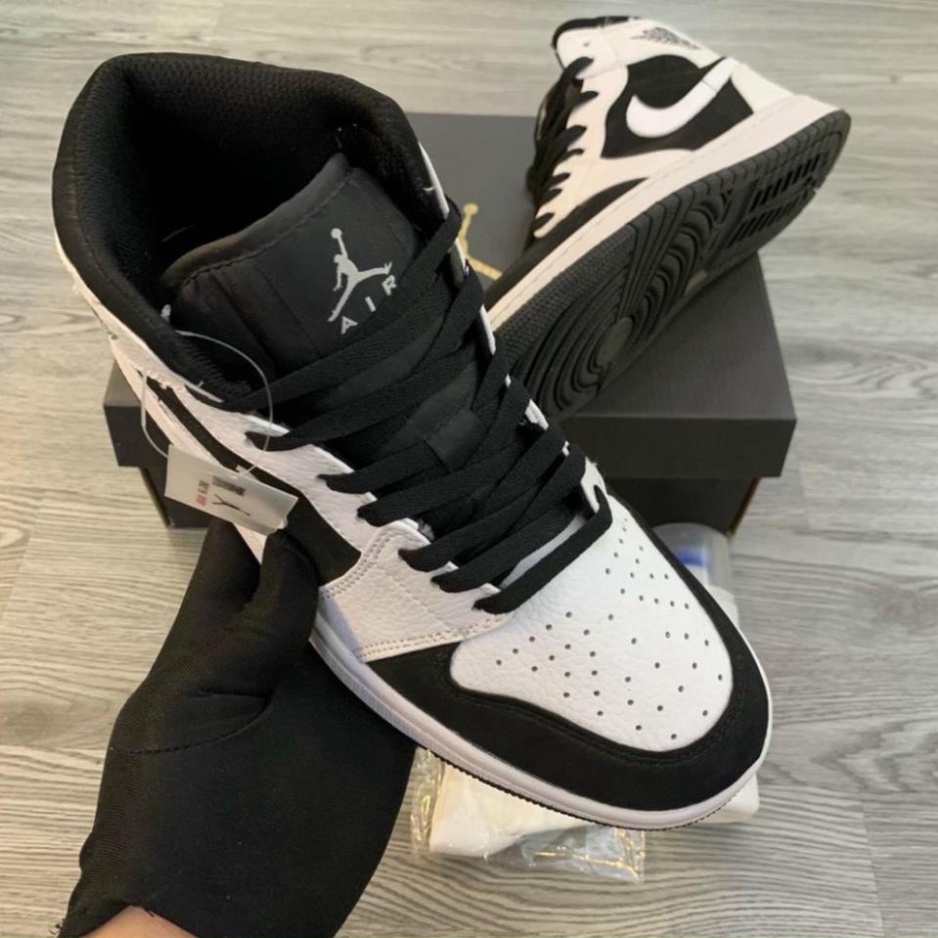 Giày thể thao sneaker JD Trắng Đen cổ Cao hight full size nam nữ da bò đôt không cháy, mẫu mã phù hợp full bill box | BigBuy360 - bigbuy360.vn