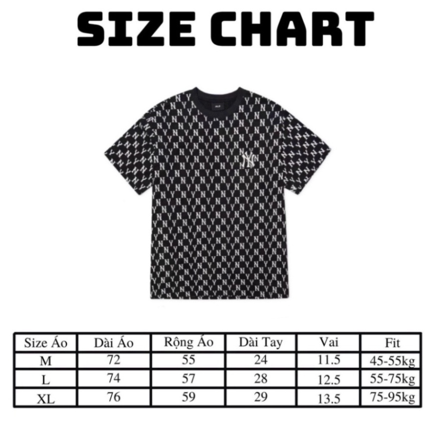 Áo thun NY MLB,áo phông NY mlb unisex Monogram chất cotton chính hãng cao cấp