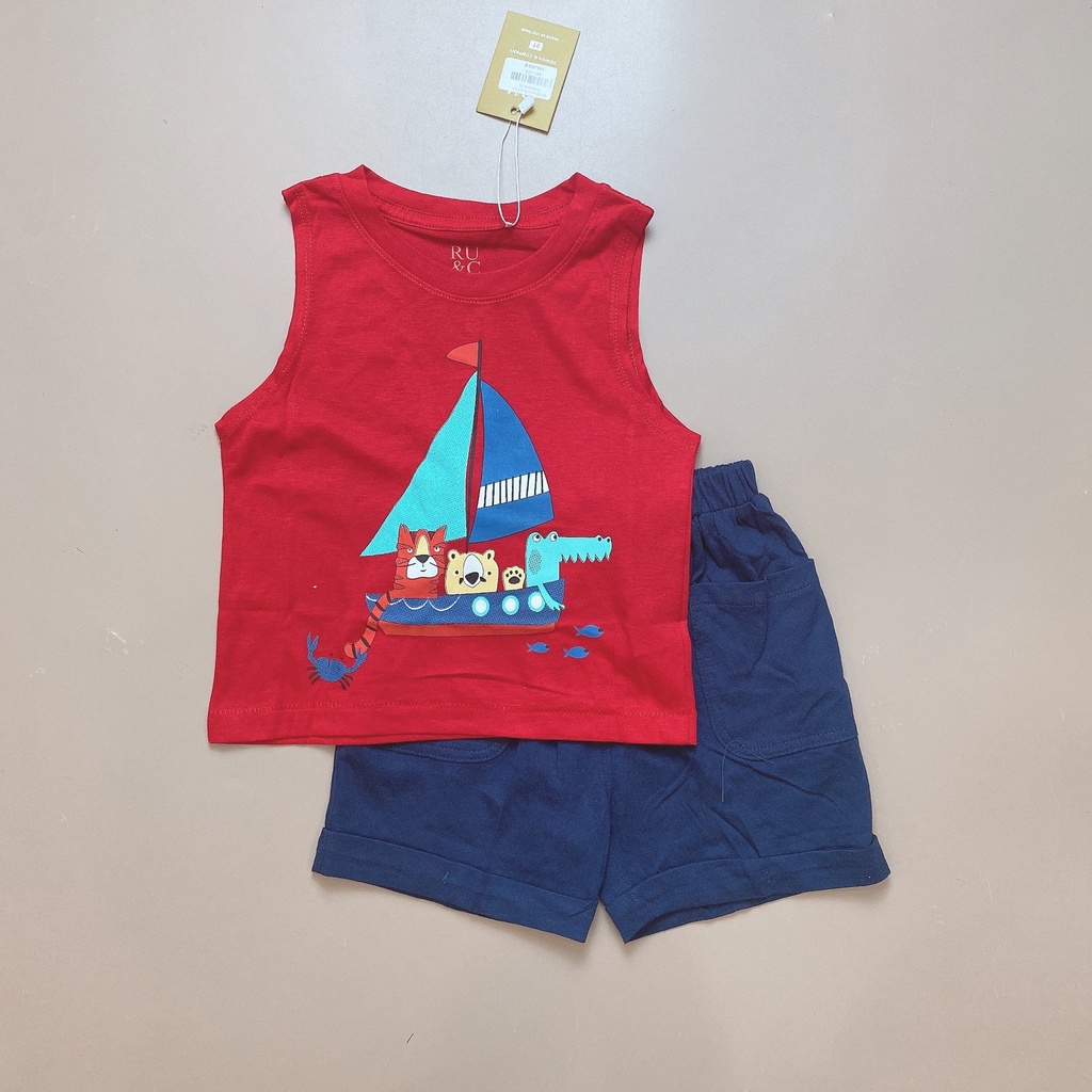 Bộ 3 lỗ cotton Ru & C 8 hình Bé Trai size 2 - 7y