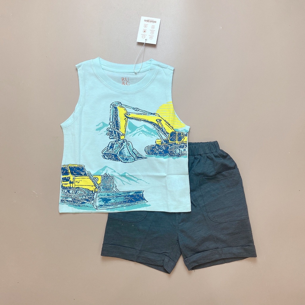 Bộ 3 lỗ cotton Ru & C 8 hình Bé Trai size 2 - 7y