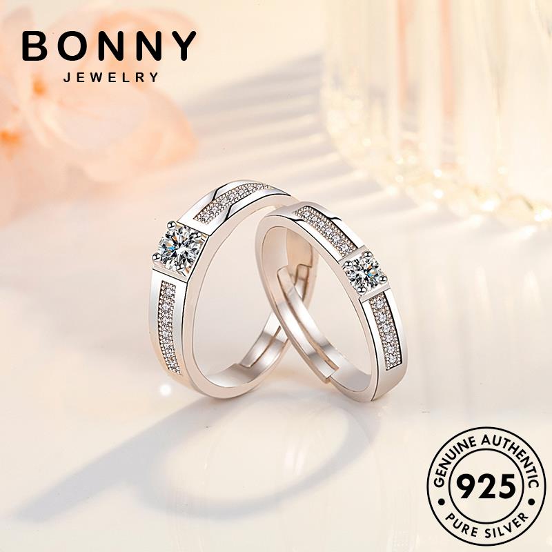 Bonny JEWELRY 925 Nguyên Bản Moissanite Đơn Giản Bạc Kim Cương Tình Yêu Đầu Tiên Nhẫn R52