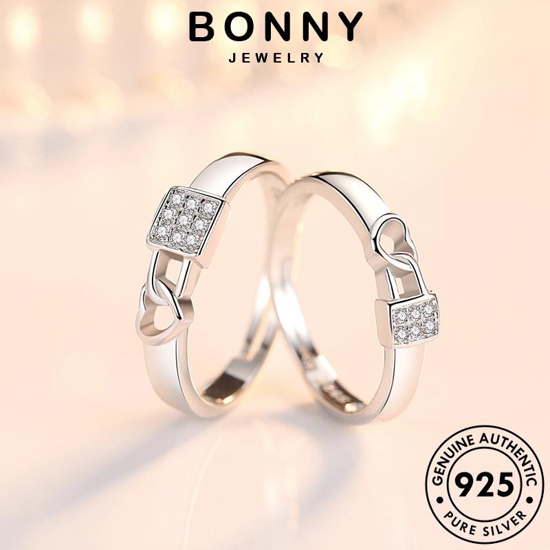 Bonny JEWELLY Diamond 925 Moissanite Phiên bản gốc Hàn Quốc Nhẫn bạc Cặp đôi mở đầu R89