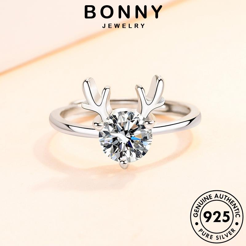 Bonny JEWELLY Cá Tính Moissanite Gạc Nữ Nhẫn Bạc 925 Kim Cương Nguyên Bản R133