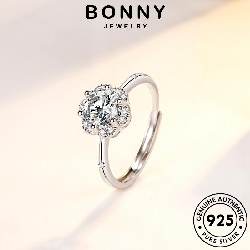 Bonny JEWELRY Buds Diamond 925 Bạc Moissanite Nữ Nhẫn Thời Trang Nguyên Bản R137