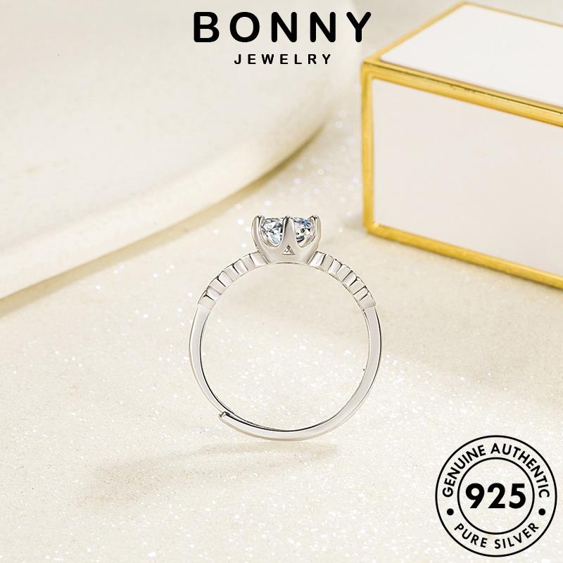 Bonny JEWELLY Nhẫn Kim Cương Thời Trang Moissanite Nữ Ban Đầu Hive Bạc 925 R144