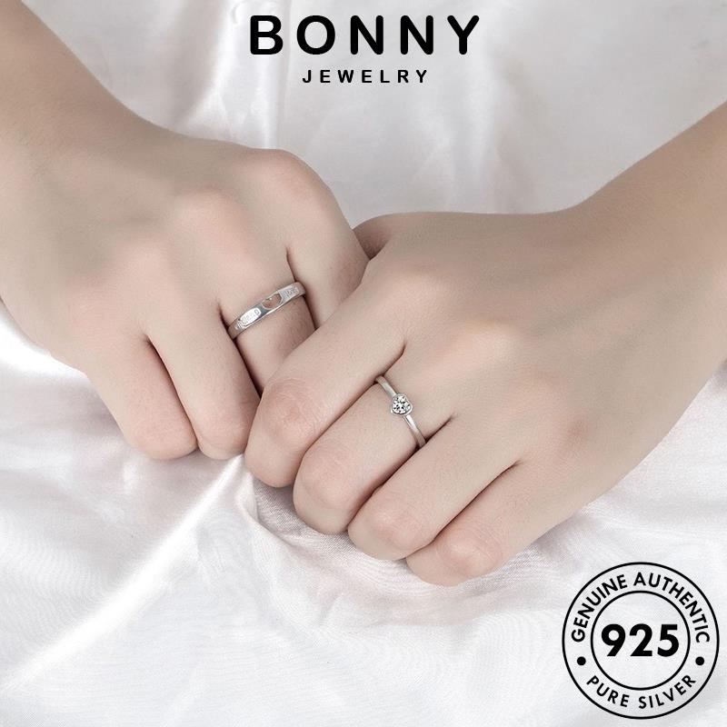 Bonny JEWELRY Moissanite Nhẫn Cặp Đôi Nguyên Bản Bạc Trái Tim Kim Cương Hình 925 R299