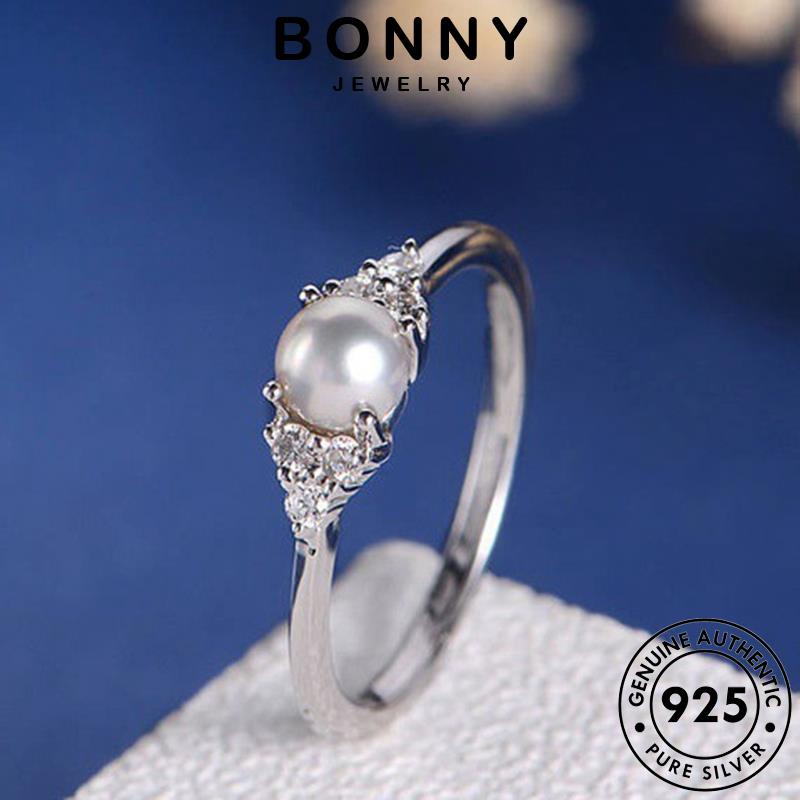 Bonny JEWELLY Nhẫn nguyên bản Vàng 925 Thời trang Bạc Nữ Ngọc trai R106