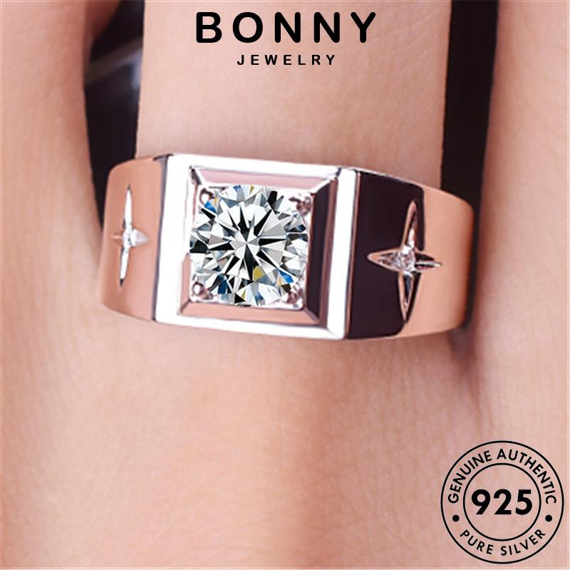 Nhẫn kim cương BONNY JEWELRY 925 Nam Thời trang Moissanite Original Silver Cross R27
