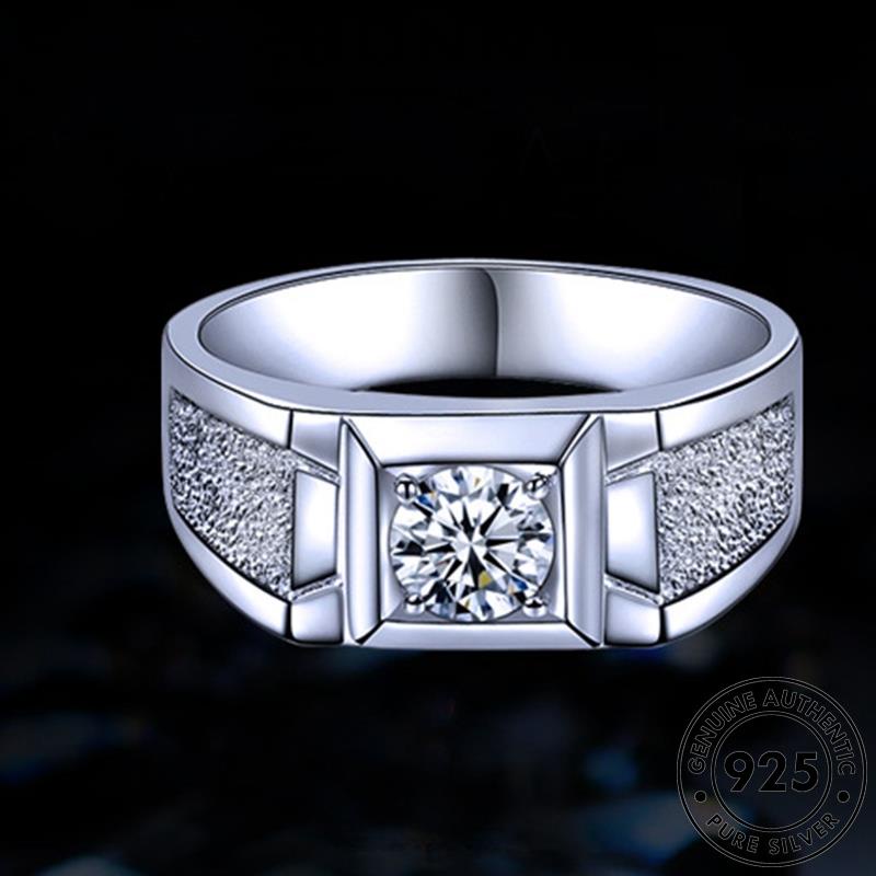 Bonny JEWELRY Matte Thời Trang Nguyên Bản Nhẫn Kim Cương Moissanite Bạc Nam 925 R234