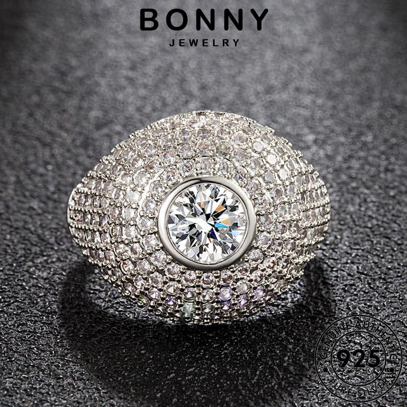 Bonny JEWELLY Nữ Kim Cương Sang Trọng 925 Moissanite Nhẫn Bạc Nguyên Bản R541