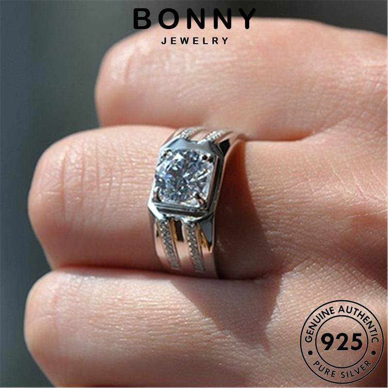 Nhẫn kim cương bạc BONNY JETELLERY 925 Thời trang Moissanite Nam nguyên bản R741