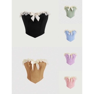 [Hàng order Shein] áo top nơ bèo 6 màu