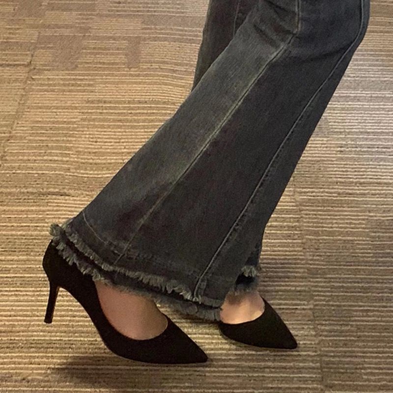 Giày Cao Gót Màu Đen Thời Trang Công Sở Thanh Lịch Cho Nữ