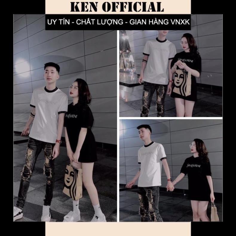 Áo Thun Tay Lỡ Unisex SAIT Nhũ Kim Tuyến Form Rộng❣️Áo Phông Viền Cổ Đẹp Cho Cặp Đôi