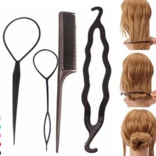 Bộ 4 món dụng cụ làm tóc tạo kiểu phồng rút búi tóc đa năng dễ sử dụng youngcityshop 30.000