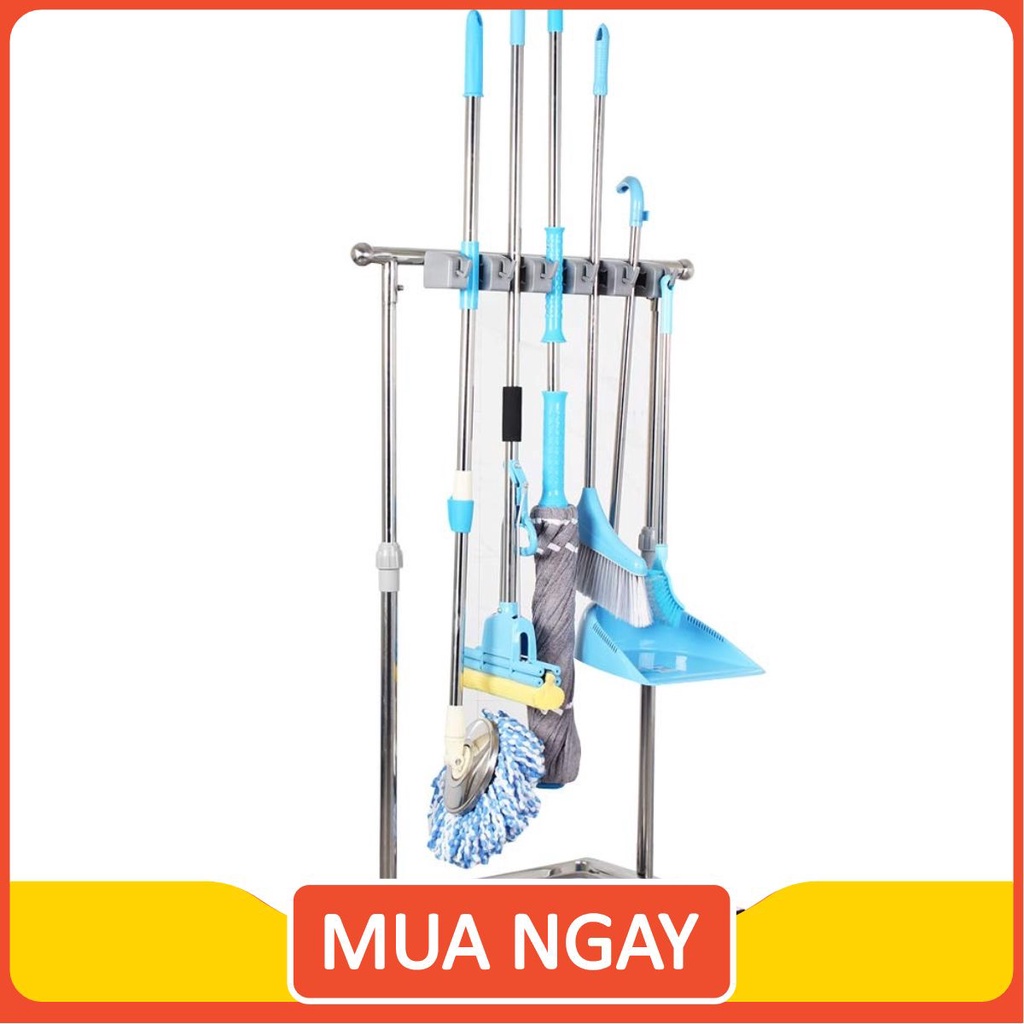 Kệ Treo Cây Lau Nhà Inox EuroCleaner có bánh xe di chuyển 🔰Hanrui Shop VN🔰