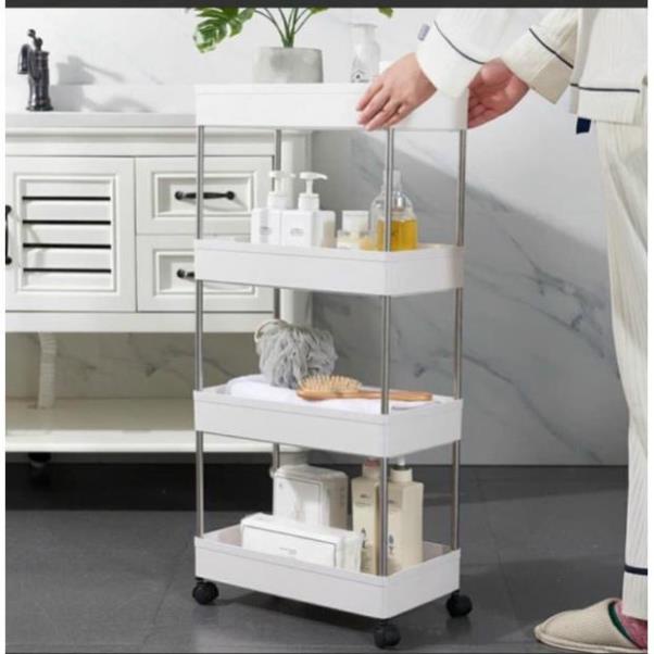 Kệ đựng đồ đa năng 4 tầng có bánh xe
