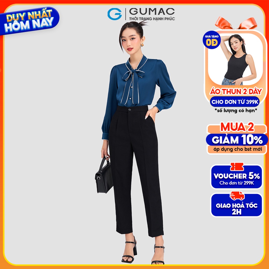 Quần tây ống đứng công sở chiết ly GUMAC QD03053