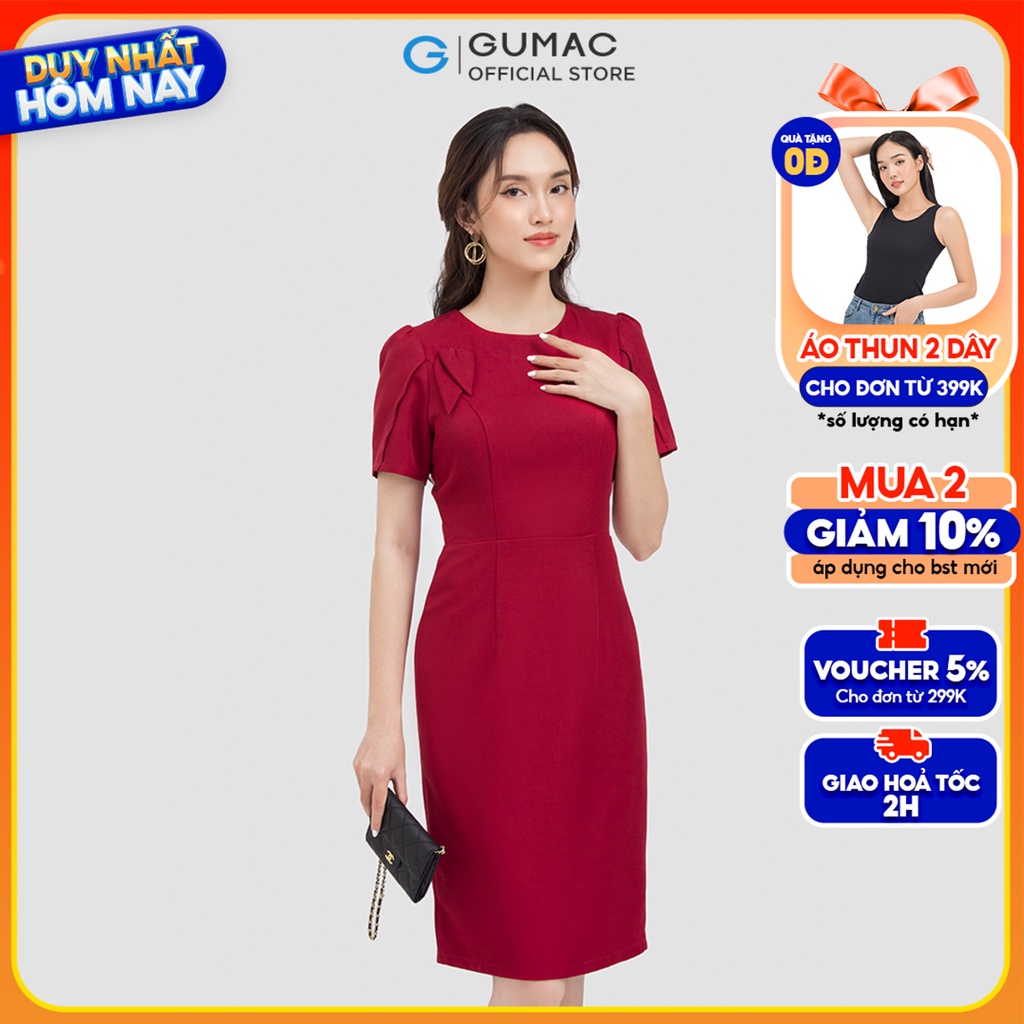 Đầm ôm body phối phụ kiện DC06012 thời trang GUMAC