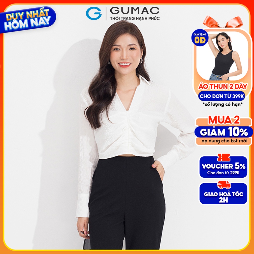 Áo Kiểu xếp nhún GUMAC AD05072