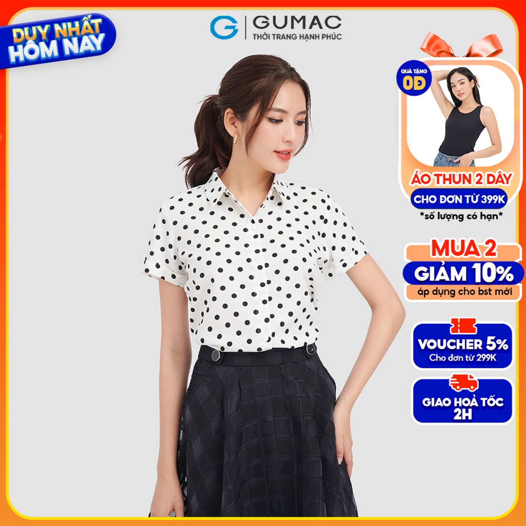 Áo sơ mi tay ngắn thời trang GUMAC AC09014