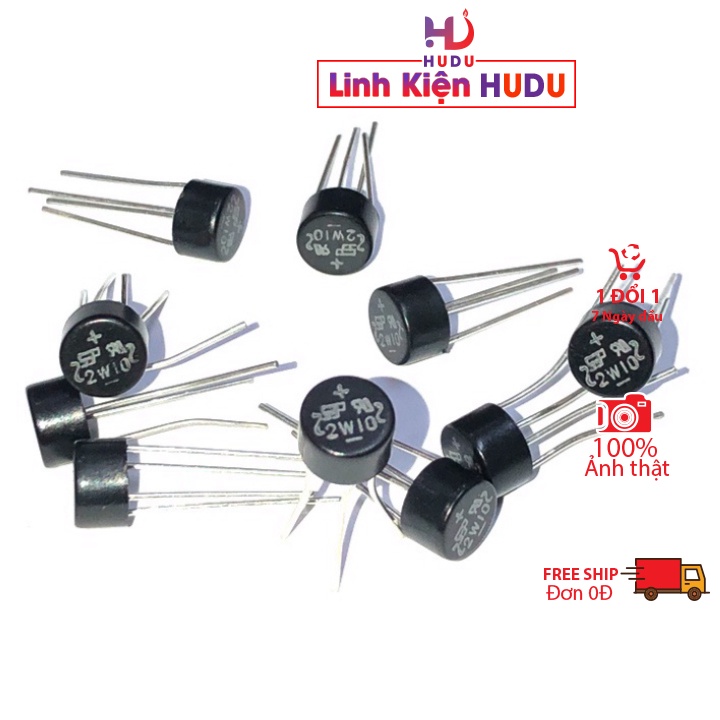 Diode cầu chỉnh lưu 2A 1000V 2W10 diode cầu tròn xịn SEP chỉ ship từ 10 con