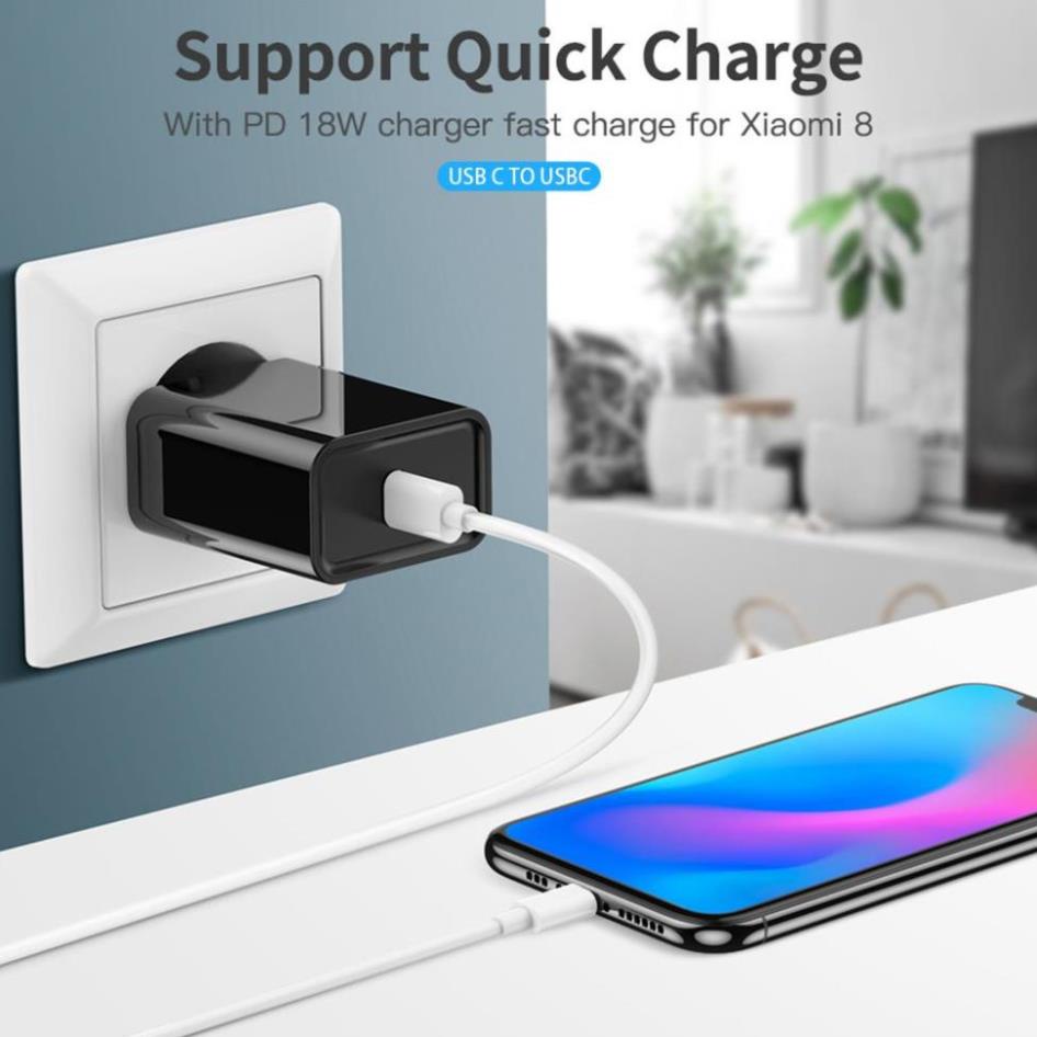 Cáp sạc nhanh USB Type C sang Type C 60W dài 1m/2m cho điện thoại
