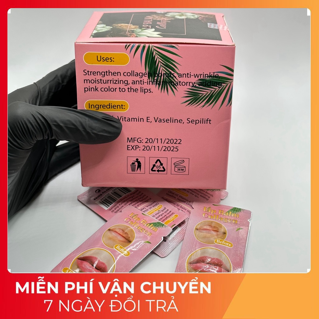 Dưỡng Môi,Mày Lipbam Colagen Dạng Gói Dùng Sau Xăm