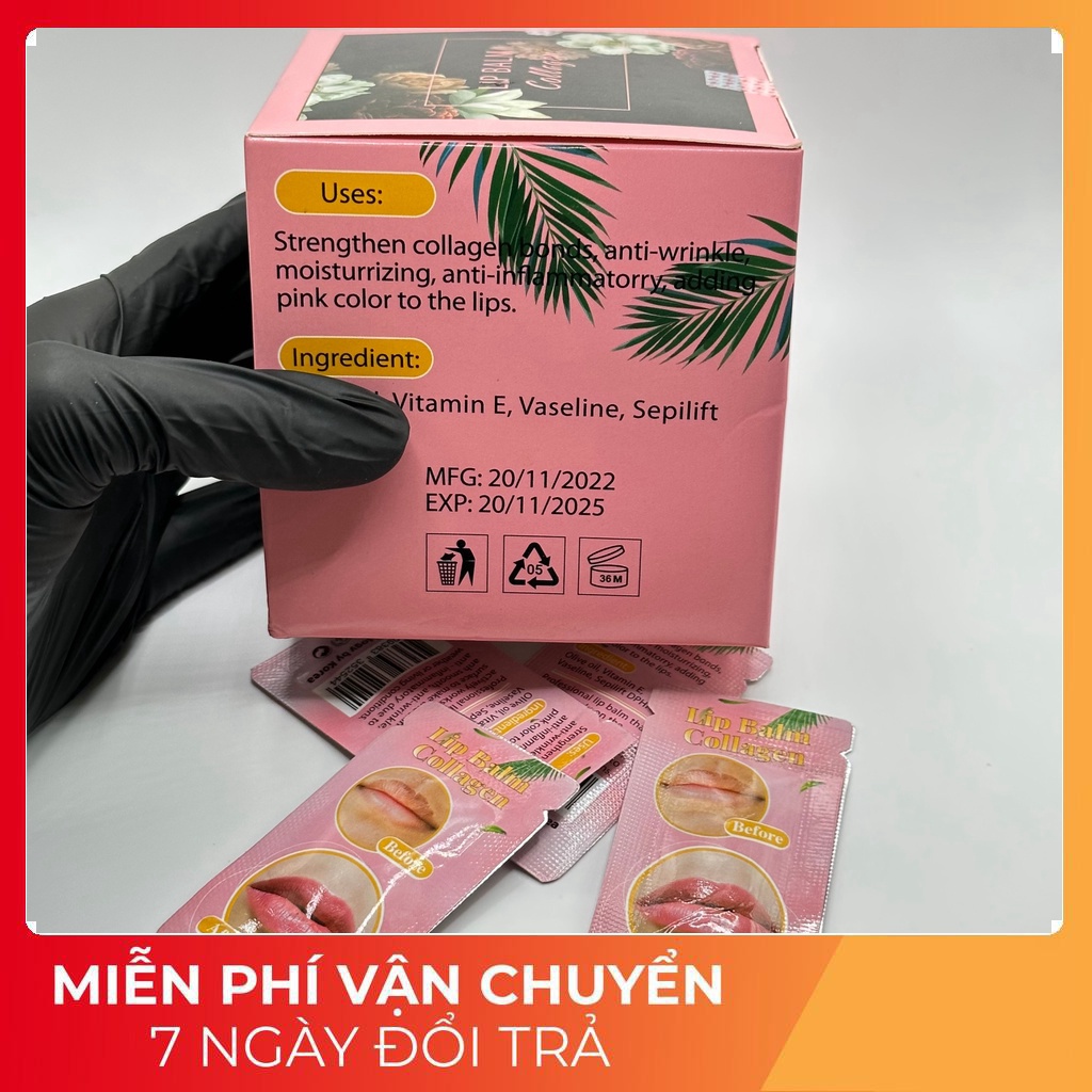 Dưỡng Môi,Mày Lipbam Colagen Dạng Gói Dùng Sau Xăm
